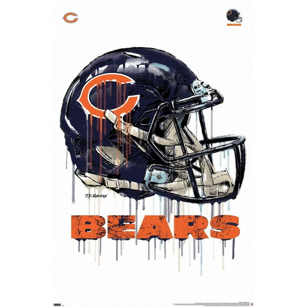 Nfl Chicago Bears Drip Helmet 20 Poster Com Nfl Chicago Bears Drip Helmet 20, Chicago Bears Shower Curtain