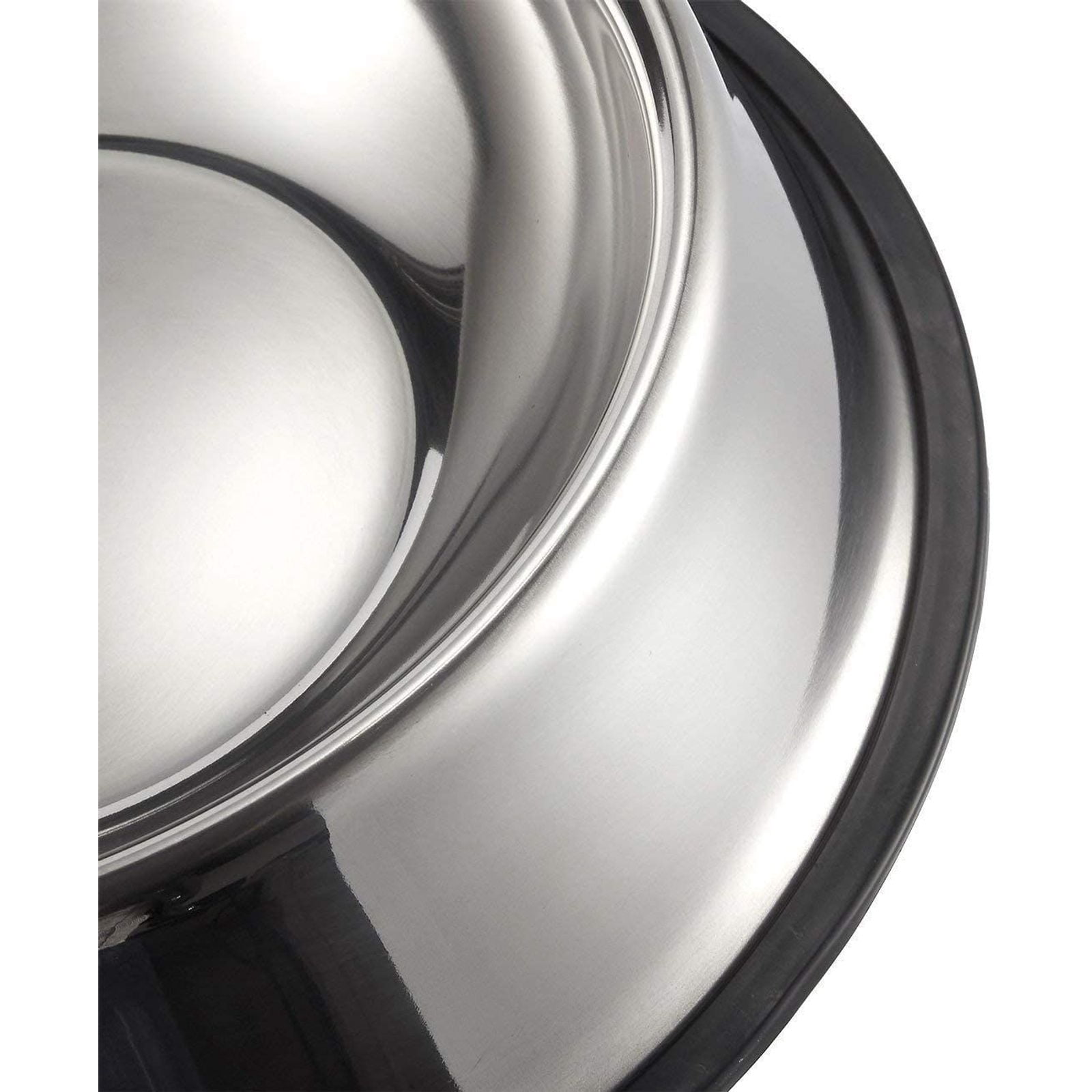Juvale Stainless Steel Dog Bowls - Set of 2 Pet Food and Water Dish Bowls with Non-skid Base for Cats, Small, Medium and Large Sized Dogs - Silver, 10 inches Diameter