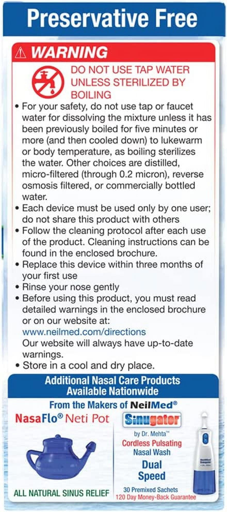 NeilMed Sinus Rinse All Natural Relief Premixed Refill Packets 100 Count (Pack of 1)