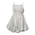thumbnail image 5 of Genuiskids Women's Spaghetti Strap Party Dress Low Cut Sleeveless Backless White Mini Bubble Dress Sexy Bodycon Club Dress, 5 of 5