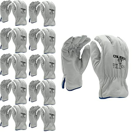 

10-Pack of Cordova 8505M Caliber-GT Grain Goatskin Driver Work Gloves HPPE/Steel Fabric Lined Keystone Thumb ANSI Cut Level A5 Medium