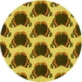 thumbnail image 1 of Ahgly Company Indoor Round Patterned Dark Bronze Brown Area Rugs, 7' Round, 1 of 6
