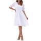 thumbnail image 2 of Vestido A-line de Chiffon con Estrellas Metálicas y Mangas Fruncidas para Mujeres INSPIRE CHIC S Blanco, 2 of 6