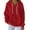 Red, variant on Women's Ribbed Texture Oversized Hoodie, Solid Color Adjustable Drawstring Hooded Sweatshirt with Pocket, Long Sleeve Casual Streetwear for Fall Winter 2025, Loungewear and Daily Outfits Blue L