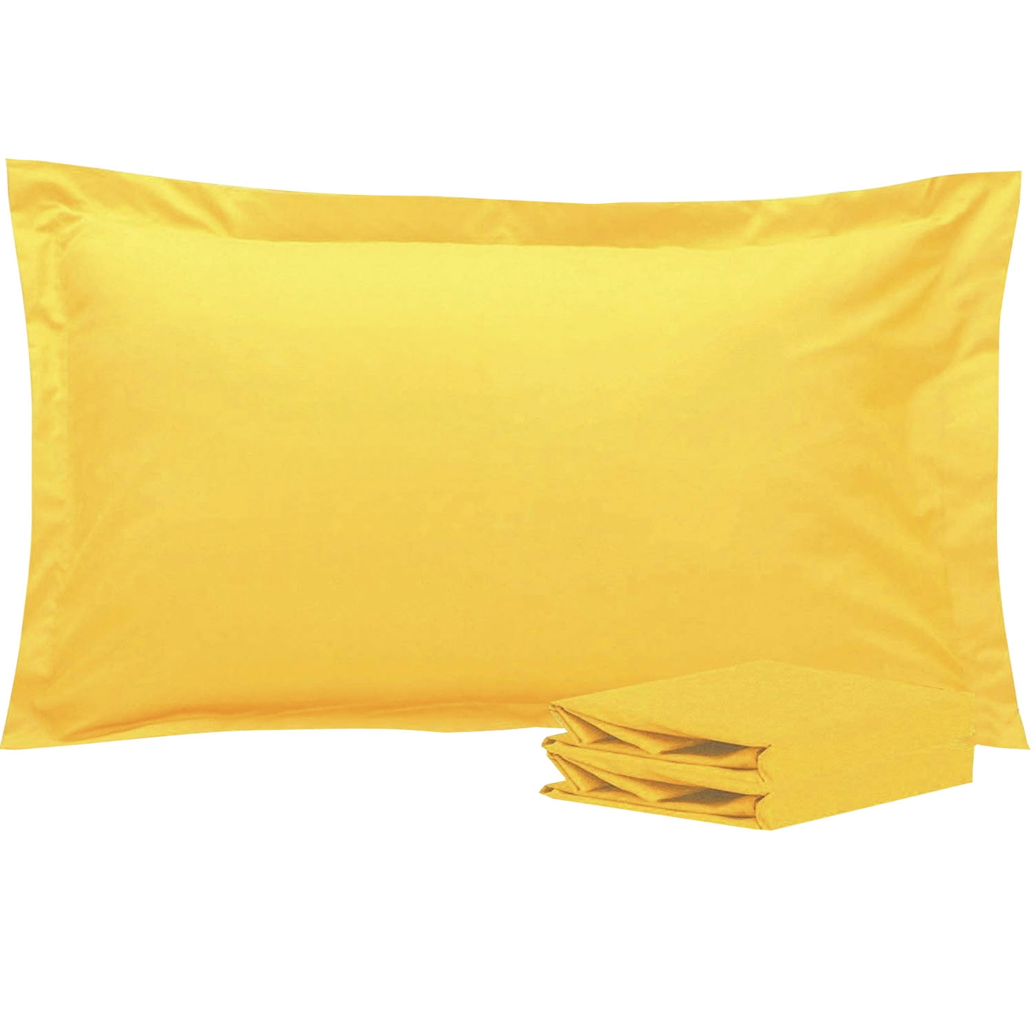 NTBAY 100 Brushed Microfiber King Pillow Shams Set of 2, Yellow