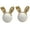 White, variant on HDJNal Green Rabbit Shape Cabinet Knobs - Set of 2 - Ceramic Drawer Pull Handle Kitchen Cupboard Wardrobe Knob Kid's Room Decorative Furniture Hardware