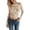 Beige, variante sur T-shirt Court à Manches Longues Couleur Unie Brillant Haut Basique Décontracté pour la Mode