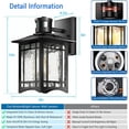 thumbnail image 6 of 2 Pack Motion Sensor Outdoor Wall Lights, Dusk to Dawn Lighting, Led Exterior Light Fixture, Anti-Rust Lantern for Front Porch, Waterproof Black Outdoor Wall Sconce for House Garage Patio, 6 of 7