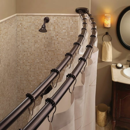 Bennington Adjustable Double Curved Shower Curtain Rod, Oil Rubbed (Best Curved Shower Rod)