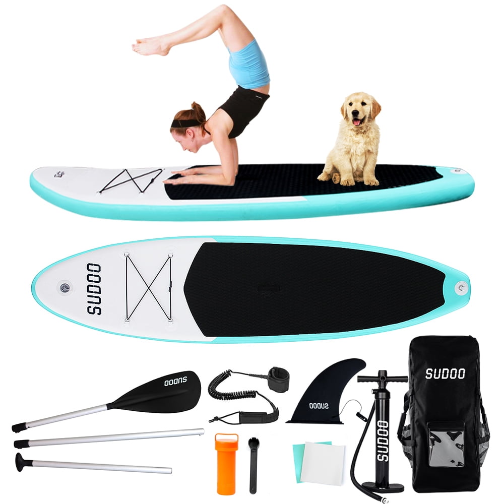 Ediors Inflatable Stand Up Paddle Boards (6 In. Thick), Surfboard, with Carry Back Pack, Adjustable Travel Paddle, Fin, Pump(118 x 33 x 6 In.)