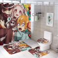 thumbnail image 1 of Toilet Bound Hanako Kun-theme 4-Piece Shower Curtain Set with Rugs, Waterproof Bathroom Decor Set Includes Bath Mat, U-Shaped Rug, Toilet Lid Cover and Curtain with Hooks, 1 of 6