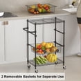 thumbnail image 4 of Kojooin 4-Tier Rolling Utility Cart with Handle Bar and 2 Removable Baskets for Kitchen, Dining Room or Bathroom, 4 of 9