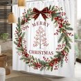 thumbnail image 3 of Duangreer Farmhouse Winter Bathroom Shower Curtain with 12 Hooks, Xmas Wreath Waterproof Curtain for Bathroom, 72"x84", 3 of 5