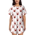 thumbnail image 1 of Fotbe Spiders Insects Conjunto de Pijama Estampado para Mujer, 2 Piezas, Ropa de Dormir con Camiseta de Manga Corta y Shorts Suaves-XX-Large, 1 of 6