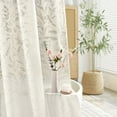 thumbnail image 3 of FRAMICS Vintage Lace Shower Curtain Sets with Rug and Hooks, Waterproof Fabric Semi Sheer Leaf Floral Bathroom Sets, Mold Resistant, Beige, 3 of 9