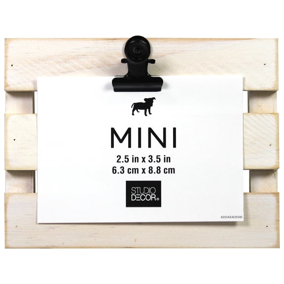 24 Pack: Natural Slatted 2.5" x 3.5" Mini Clip Frame by Studio Decor
