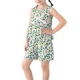 thumbnail image 2 of Avrnliq Girls Summer 2-Piece Outfit, Cotton Lemon Print Sleeveless Peplum Top & Elastic Waist Shorts, Green, Sizes 2-10 Years for Kids Little Big Girls,Size 7-8 T, 2 of 9