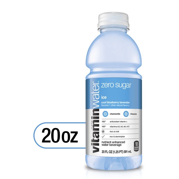 Vitaminwater Ice Electrolyte Enhanced Water With Vitamins Blueberry Lavender 20 Fl Oz Walmart Com Walmart Com