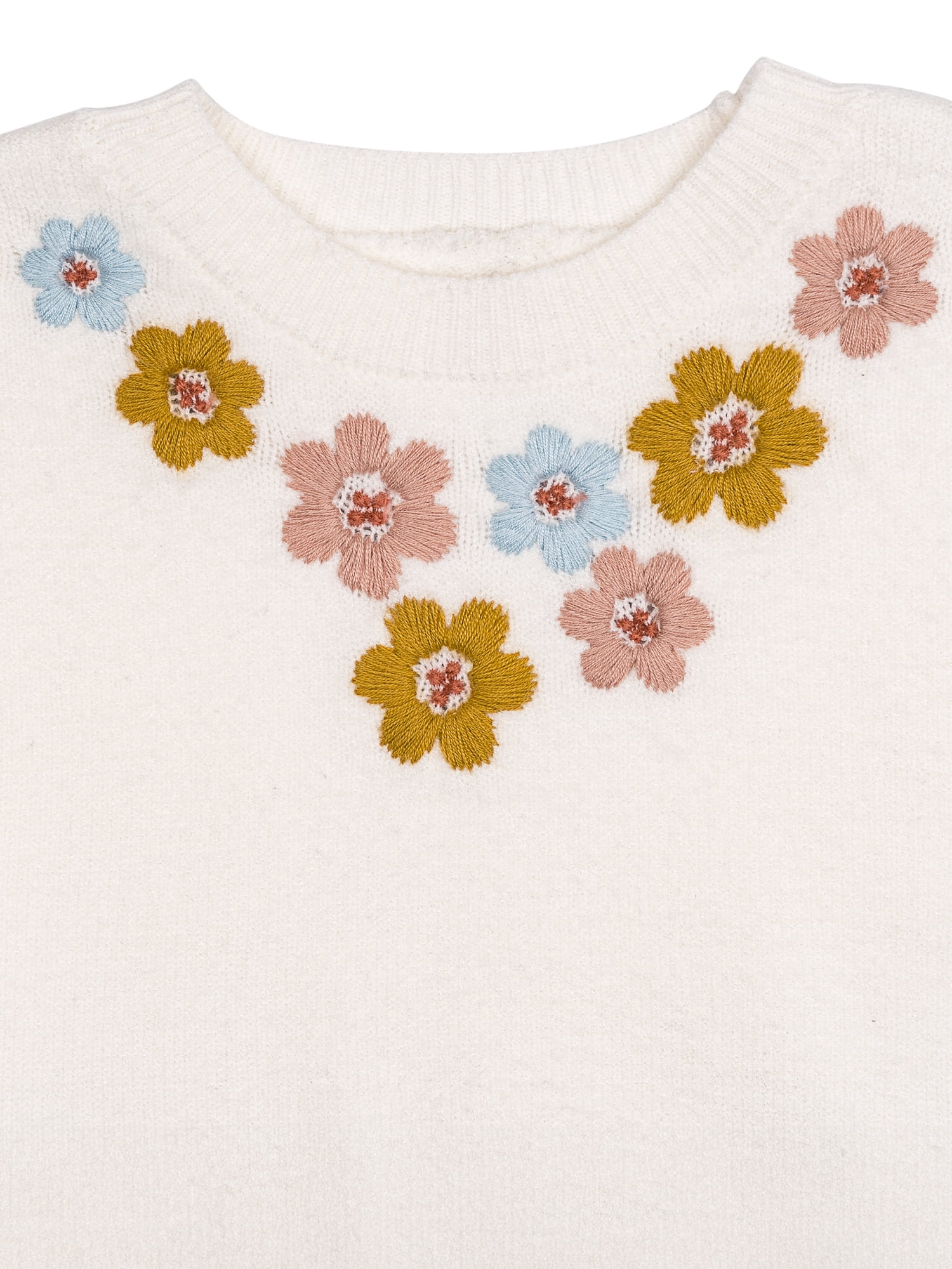 Modern Moments by Gerber Toddler Girl Sweater with Embroidery, Sizes 12 Months - 5T