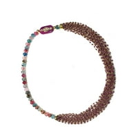 Mogul Women's Necklaces Pearl Multi Stones Twist Bohemian Necklace Jewelry
