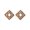Coffee, variant on Vintage Enamel Rhombus Stud Earrings, White Oval Inlay Clear Rhinestone Accent Retro Elegant Fashion Jewelry for Women Daily Party Wear