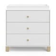 thumbnail image 4 of Storkcraft California 3 Drawer Dresser with Infant Changing Topper, White with Driftwood, 4 of 16