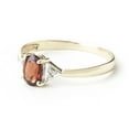 thumbnail image 2 of Galaxy Gold GG 14K Yellow Gold 0.46 Carat Genuine Diamonds and Natural Oval-Shaped Garnet Ring - January Birthstone - Energy & Devotion - Sizes 5.5 to 11 - Fine Jewelry for Women, 2 of 5