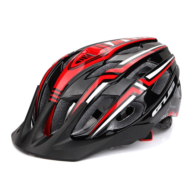 tamizeot Bike Helmet Taillight Riding Hat Integrally-molded Man Lady Adjustable Cap Rear Light for Motorbike Sport Black Red 1Set