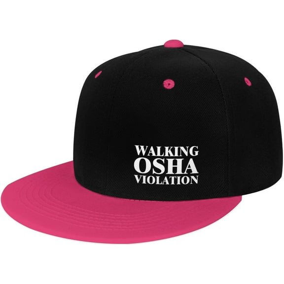 Walking OSHA Violation Flat Bill Hats Contrast Hip Hop Baseball Cap Unisex Snapback Rock Caps