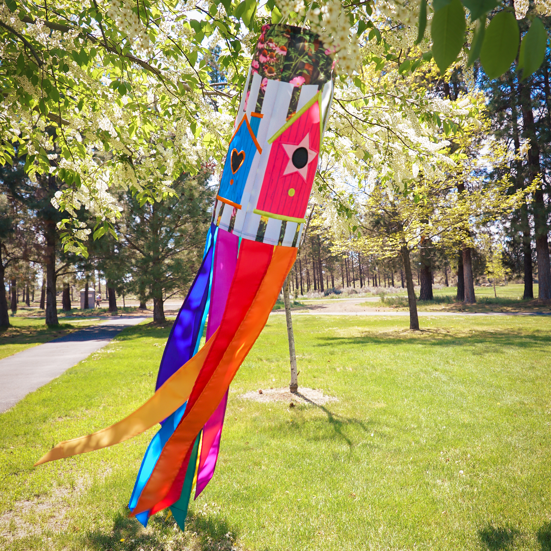 In The Breeze 5072 — Birdhouse Garden 40" Windsock, Colorful Outdoor and Garden Decoration - image 2 of 7