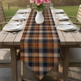 thumbnail image 6 of Orange Blue Plaid Table Runner Linen Burlap Table Runner 72 Inches Long Farmhouse Checkered Buffalo Fall Dresser Scarves for Kitchen Island Coffee Dining Room Party Wedding Holiday Decoration 14"x72", 6 of 8