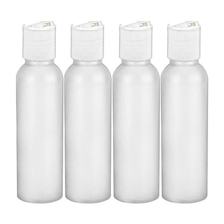Travel Pack Assortment - MoYo Natural Labs 2 oz Travel Bottles, TSA Approved Empty Travel Containers with Disc Caps, BPA Free HDPE Plastic Squeezable Toiletry/Cosmetic Bottle (Pack of 4, HDPE Translucent White)