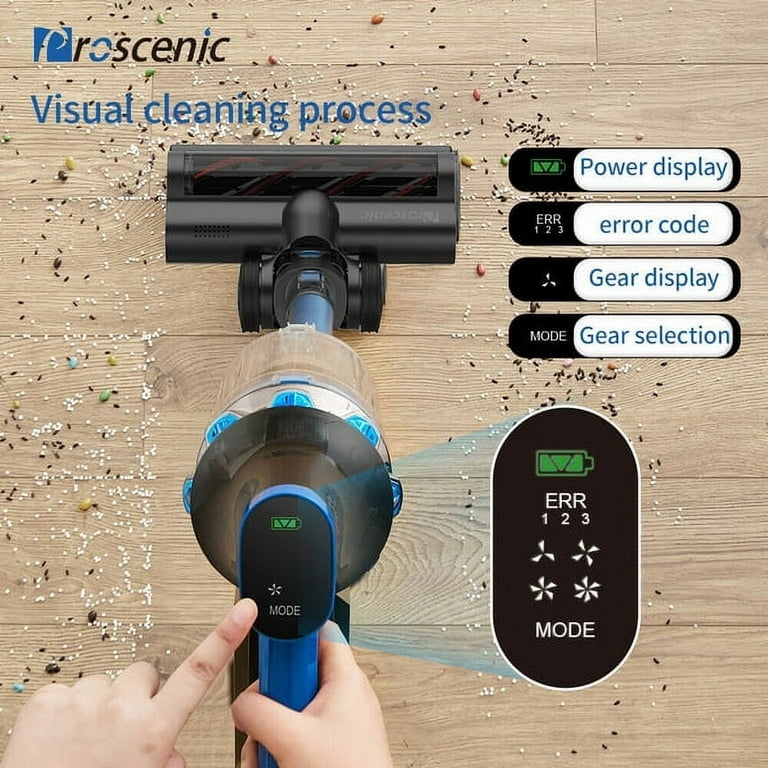 Proscenic P11 Cordless Stick Vacuum Cleaner, Hard Floor, Carpet