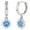 Aqua Blue, variant on 925 Sterling Silver Clear Blue CZ Flower Dangle Hoop Earrings for Girls & Teens
