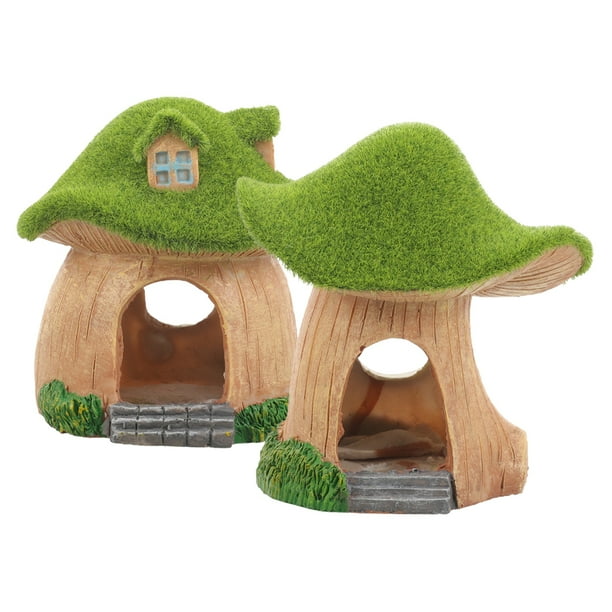 2 piezas de escondite de peces, casa de hongos, decoración de pecera, cueva de peces, refugio, decoración de pecera