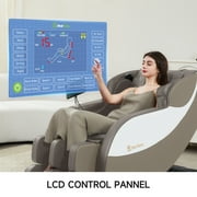 Real Relax Zero Gravity Full Body Massage Chair Recliner with Heating and Foot Massage, Brown