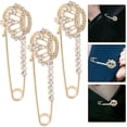 thumbnail image 3 of Ensemble de Broche de Sécurité Dorée 3 Pcs pour Femmes, Épingles de Mode 2.6X0.8in, 3 of 8
