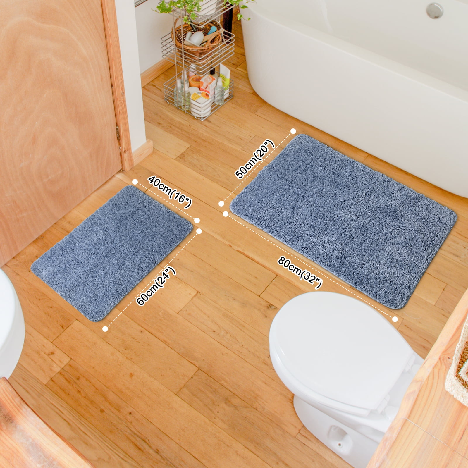 Secura Housewares Bathroom Rugs, Large Size 39 x 24, Non Slip, Water  Absorbent, Machine Washable Bath Mat Carpets, Ultra Soft, Fluffy, Thick  Chenille Bath Mats for Door, Bathroom, Kitchen