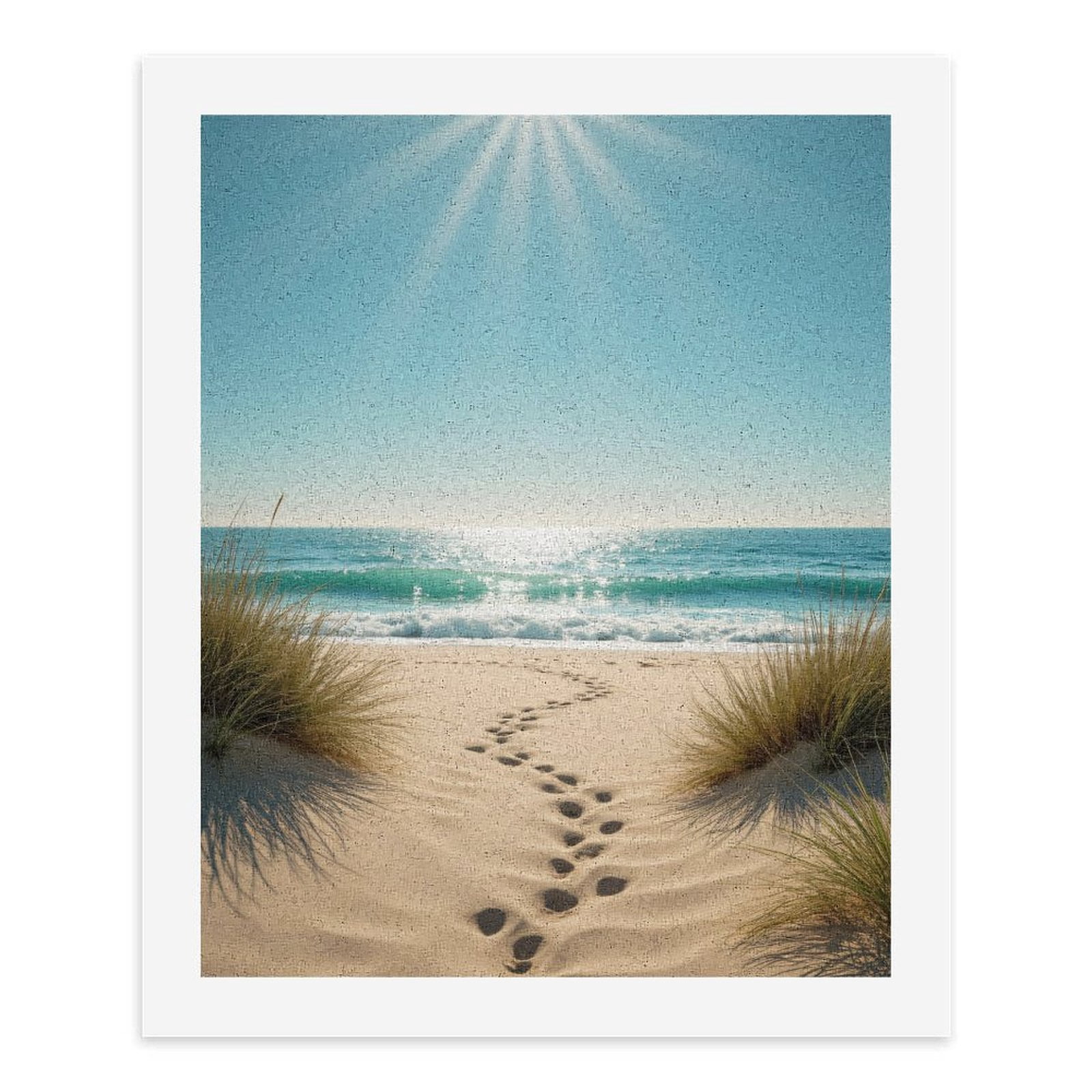 Paint by Numbers Kit for Adults, Sunny Beach Path Ocean Waves Paint by Numbers, Easy Paint by Numbers Kit for Adults Beginner, DIY Adult Paint by Number Kits on Canvas, Home Decor