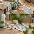 thumbnail image 4 of Nvzi Table Runner, Boho Table Runner Cotton Linen Table Decorations, Farmhouse Table Runners with Tassels for Bohemian Wedding Bridal Shower Rustic Home Dining Table Decor (Black/Grid, 12x90), 4 of 5