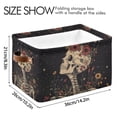 thumbnail image 4 of Yayeee 2 Pack Canvas Storage Basket with Handles for Shelves Fabric Bins Closet Organizer, Skeleton with Flowers Pattern, 4 of 8