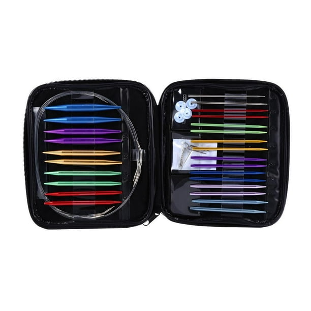 LYUMO Multicolor Plastic Circular Tube Knitting Needles Kit Sweater Needle  Set 12 PCS,Plastic Knitting Needles,Circular Knitting Needles