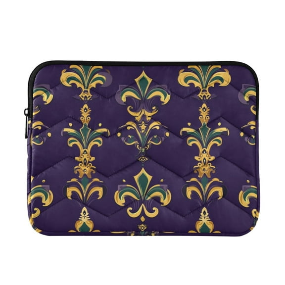 FORMRS 13-13.3 inch Laptop Sleeve Case Soft Carrying Quilted Computer Bag Cover, Purple Flowers Pattern