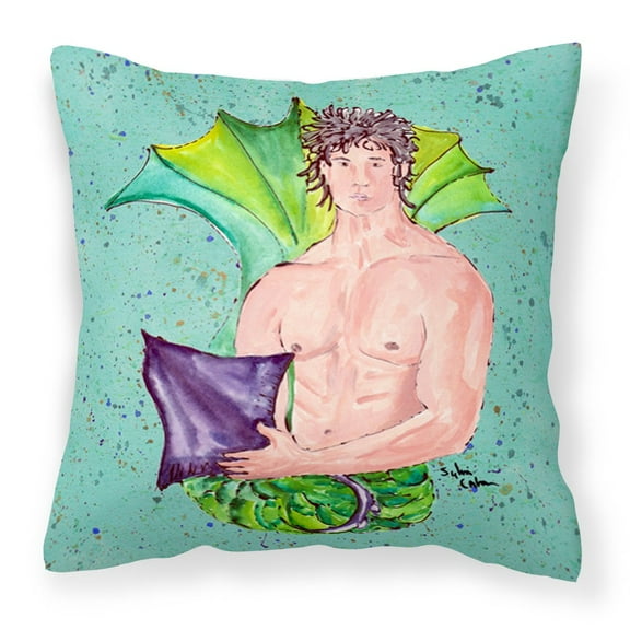 Carolines Treasures 8345PW1414 Merman Fabric Decorative Pillow, 14Hx14W, multicolor