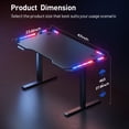 thumbnail image 4 of 47 inch Gaming Standing Desk with LED Lights & Headphone Hook, Electric Height Adjustable Desk, Sit Stand up Desk with 3 Memory Preset,Computer Desk for Home Office, 4 of 7