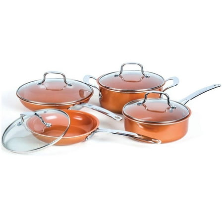 8-Piece Induction Copper Ceramic Coating Nonstick Coating Aluminum/Stainless Steel Cookware