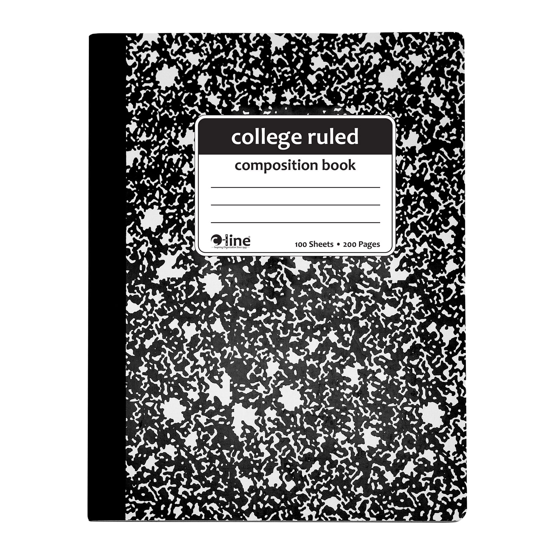 C-Line Composition Notebook, 100 Page, College Ruled, Black Marble, Pack of 12