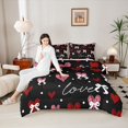 thumbnail image 4 of Castle Fairy Love Heart Queen Comforter Set,Valentine's Day Bow Bedding Comforter Set, 4 of 8