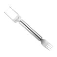 thumbnail image 2 of y rebanador de tenedor de sandía 2 en 1, utensilio de cocina Manual portátil, tenedor de fruta para acampar, familia, fiestas en casa en inte plata y negro, 2 of 8