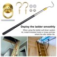 thumbnail image 3 of Shoreew Ladder Pull Down System Kit 64-inch Telescopic Rod Attic Pull Down System Stainless Steel Ladder Pull Hook Set for Cord Ropes, 3 of 6